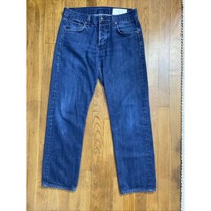 Rag & Bone Jeans Men's 32 Blue Fit 3 Slim Dark Selvge Denim Button Fly 32x29